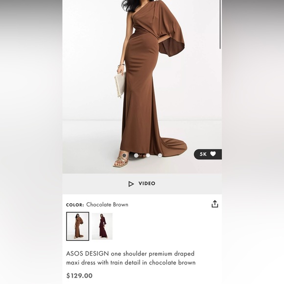 ASOS Dresses & Skirts - Brown dress with train!